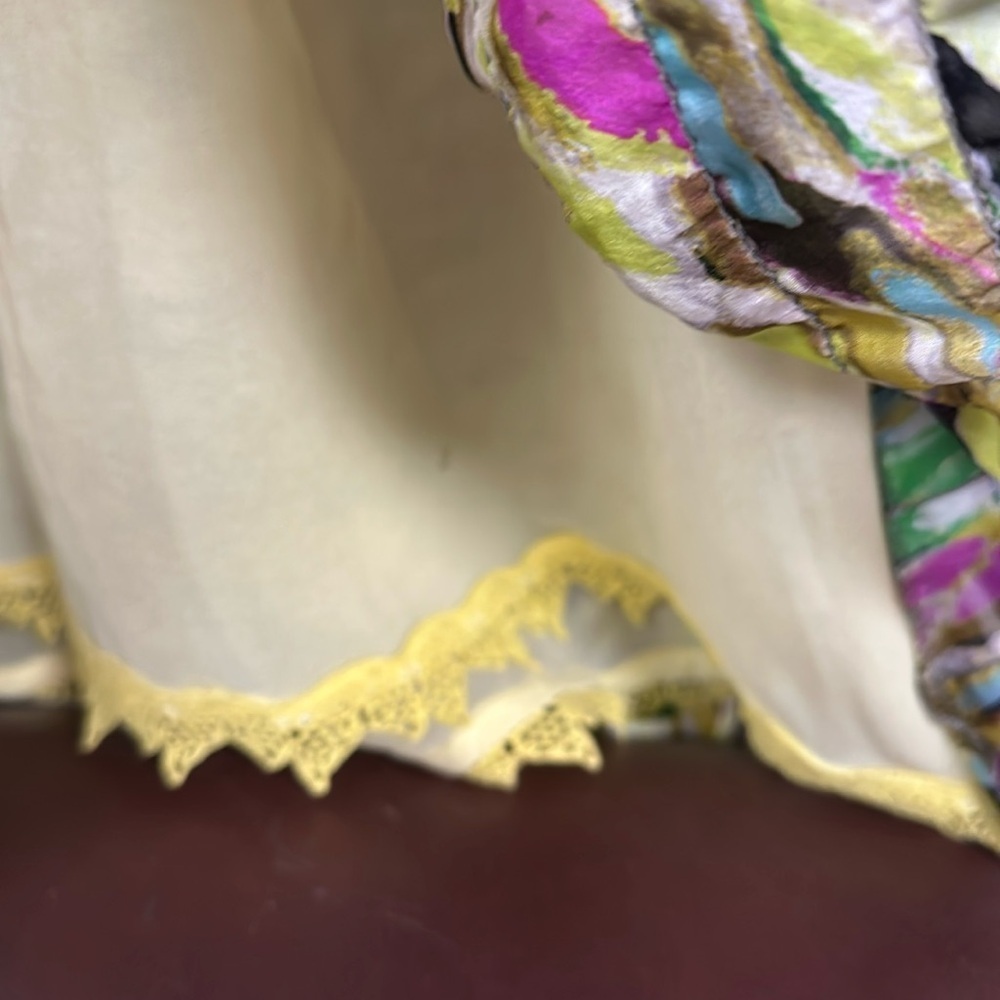 LEIFSDOTTIR sleeveless silk dress, flowery ruffles, Lined, watercolor look, 2 - Picture 8 of 13